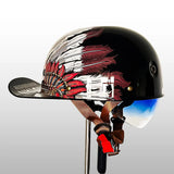 Velmora | Vintage Motorcycle Helmet Integrated Sun Visor – Classic Half-Shell Design 3