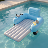 Velmora | Motorized Inflatable Pool Lounger Dual-Motor Rechargeable – 360° Glide With Storage Pockets — lifestyle