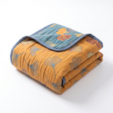 Velmora | Reversible Cotton Quilt Ginkgo Leaf Print – Lightweight Breathable Design — product shot
