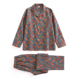 Velmora | Cotton Loungewear Set Lightweight Breathable – Unique Ginkgo Leaf Design — product shot