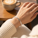 Velmora | Sterling Silver Bracelet Adjustable Length – Lightweight Minimalist Design For Everyday Wear — lifestyle
