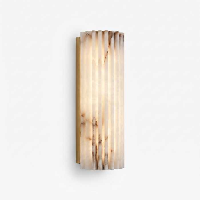 Dimmable Alabaster Wall Sconce Integrated LED – Unique Natural Veining For Elegant Decor