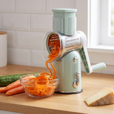 Velmora | 5-in-1 Vegetable Slicer Quick Efficient Rotary Grater – Stainless Steel Blades With Suction Base — lifestyle