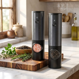 Velmora | Electric Salt And Pepper Grinder Set Rechargeable One-Handed Operation – Adjustable Grind With LED Light — lifestyle