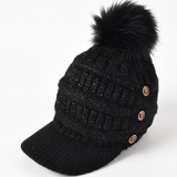 Velmora | Winter Hat Stretchable Fit With Visor – Pom Pom Design For Women And Men — product shot