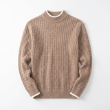 Mens Sweater Slim Fit Knit Mock Neck Long Sleeve – Comfortable Everyday Pullover — product shot