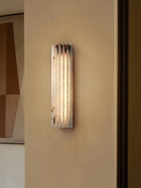 Velmora | Alabaster Wall Sconce Dimmable Integrated LED – Unique Natural Veining For Elegant Decor 7
