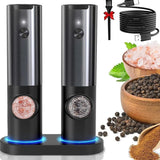 Velmora | Electric Salt And Pepper Grinder Set Rechargeable One-Handed Operation – Adjustable Grind With LED Light 0