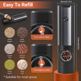 Velmora | Electric Salt And Pepper Grinder Set Rechargeable One-Handed Operation – Adjustable Grind With LED Light 3
