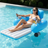 Velmora | Motorized Inflatable Pool Lounger Dual-Motor Rechargeable – 360° Glide With Storage Pockets 0
