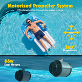 Velmora | Motorized Inflatable Pool Lounger Dual-Motor Rechargeable – 360° Glide With Storage Pockets 1