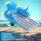 Velmora | Motorized Inflatable Pool Lounger Dual-Motor Rechargeable – 360° Glide With Storage Pockets 3