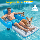 Velmora | Motorized Inflatable Pool Lounger Dual-Motor Rechargeable – 360° Glide With Storage Pockets 4