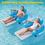 Velmora | Motorized Inflatable Pool Lounger Dual-Motor Rechargeable – 360° Glide With Storage Pockets 5