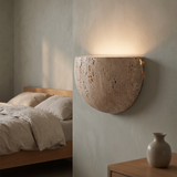 Velmora | Plaster Wall Light Upward Diffusion – Minimalist Half Bowl Design With Soft Ambient Glow — lifestyle