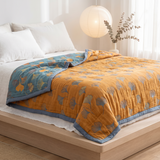 Velmora | Reversible Cotton Quilt Ginkgo Leaf Print – Lightweight Breathable Design — lifestyle