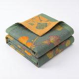 Velmora | Ginkgo Leaf Jacquard Cotton Quilt Reversible Design – Eco-Friendly Fabric — product shot
