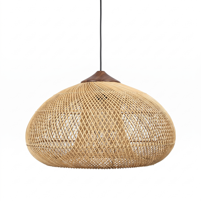Rattan Pendant Light Handcrafted Unique Design – Adjustable Cable Length For Warm Ambiance