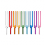 Velmora | Solfeggio Forks 9pc Set Professionally Tuned – Chakra Printed Engrams Included — product shot