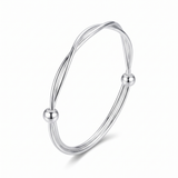 Velmora | Sterling Silver Bracelet Adjustable Length – Lightweight Minimalist Design For Everyday Wear — product shot