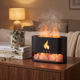 Velmora | Himalayan Salt Fireplace Humidifier Lamp Ultrasonic Aromatherapy – Multi-Function Design With Timer — lifestyle