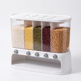 Velmora | Multi-Compartment Kitchen Grain Storage Container Airtight Design – Clear Flip-Top Lid With Push-Button Dispensers — product shot