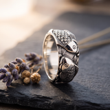 Velmora | Wedding Band Intricate Koi Fish Design – Solid .925 Sterling Silver 8mm — lifestyle
