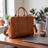 Leather Laptop Bag Briefcase Structured Design – Fits Up To 15.6 Inch Laptops — lifestyle